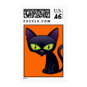 Halloween Black Cat postage by fizzgig Halloween Black Cat postage