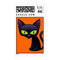 Halloween Black Cat postage