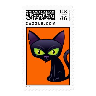 Halloween Black Cat stamp