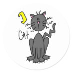 Halloween Black Cat Stick Figure Sticker sticker