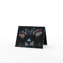 Halloween Black Cat with Fire Eyes Card by TrevorStar Halloween Black Cat with Fire Eyes Card