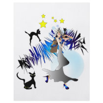Halloween Black Cats Witch and Stars flyers by OLANartist Halloween Black Cats Witch and Stars flyers