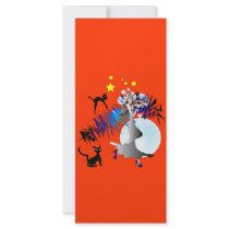 Halloween Black Cats Witch and Stars rack cards by OLANartist Halloween Black Cats Witch and Stars rack cards