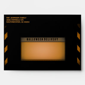 Halloween Black & Orange Halloween Party Envelope