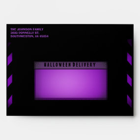 Halloween Black & Purple Halloween Party Envelope