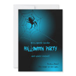 Halloween Black Spider on Web Custom Announcements