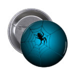 Halloween Black Spider on Web Pin