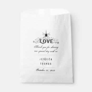 Halloween Black White Gothic Love Wedding Names Favor Bags by juliea2010 at Zazzle