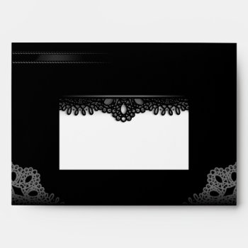 Halloween Black & White Lace Skeletons Wedding Envelope by juliea2010 at Zazzle