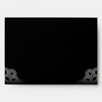 Halloween Black & White Lace Wedding Envelopes by juliea2010 at Zazzle