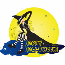halloween blonde witch on cloud photo sculptures by VioDeSign halloween blonde witch on cloud photo sculptures