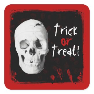Halloween Blood and Skull Trick or Treat Sticker sticker