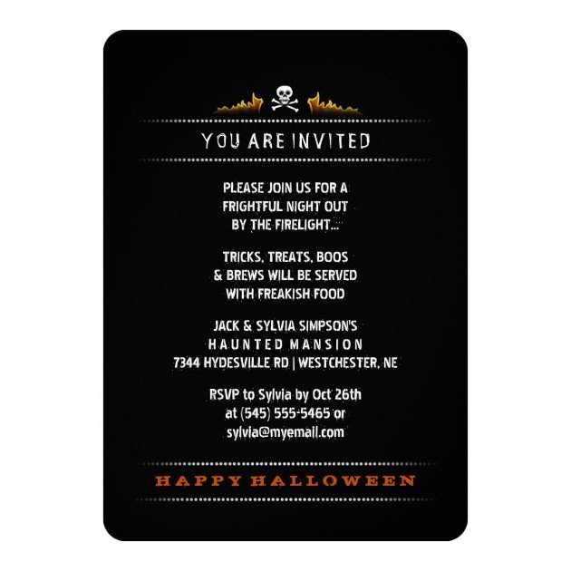 Halloween Bonfire Party Invitation