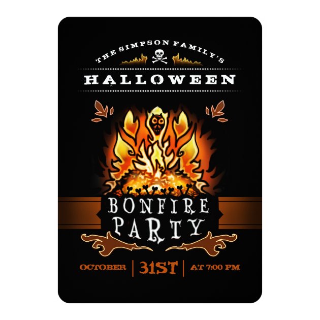 Halloween Bonfire Party Invitation