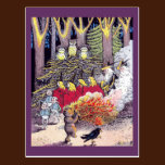 Halloween Bonfire with Bear and Brownies postcards