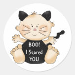 Halloween BOO Baby Boy Cat Costume Fun Stickers