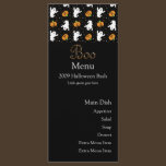 Halloween Boo Menu Card rack cards