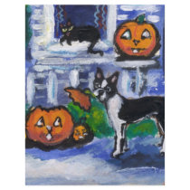 Halloween Boston Terrier mischief letterhead