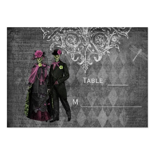 Halloween Bride & Groom Wedding Guest Place Cards Business Card Templates (front side)
