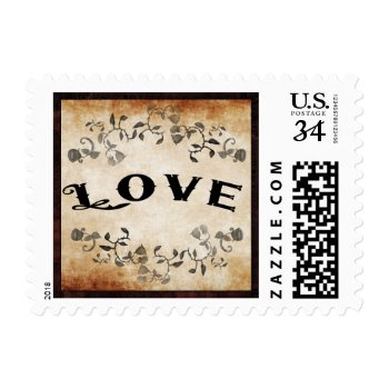 Halloween Brown Gothic Love Matching Wedding Postage by juliea2010 at Zazzle