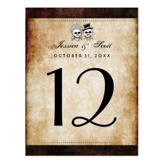 Halloween Brown Gothic Matching Table Number Cards