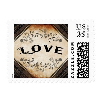 Halloween Brown Gothic Matching Wedding Love Stamps by juliea2010 at Zazzle