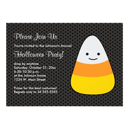 Halloween Candy Corn Costume Party Invitations