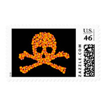 Halloween Candy Skull Doodle Art Postage stamps