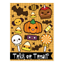 Halloween Candy Treats Postcard