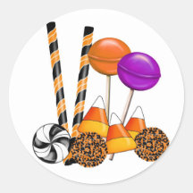Halloween Candy Trick Or Treat Lollipop Candy Corn Sticker