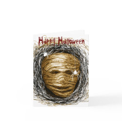 Halloween Card Mummy Gold card