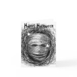 Halloween Card Mummy Grey