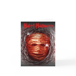 Halloween Card Mummy Red card