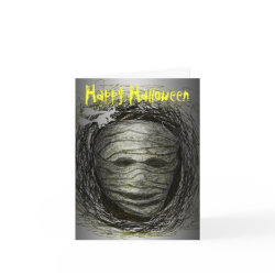 Halloween Card Mummy Yellow card