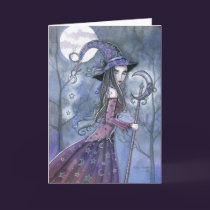 Halloween Card Purple Witch cards