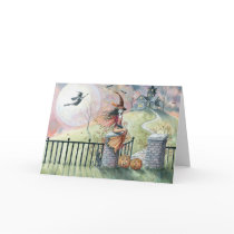 Halloween Card 'Trick or Treat' Witch by robmolily Halloween Card 'Trick or Treat' Witch