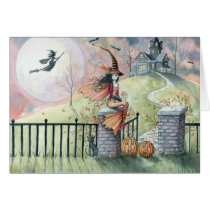 Halloween Card 'Trick or Treat' Witch