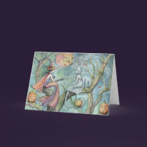 Halloween Card Witch and Ghost cards
