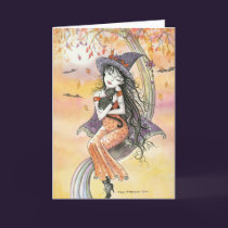 Halloween Card Witch Black Cat cards