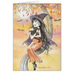 Halloween Card Witch Black Cat