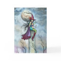 Halloween Card Witch Cat Fairy Art