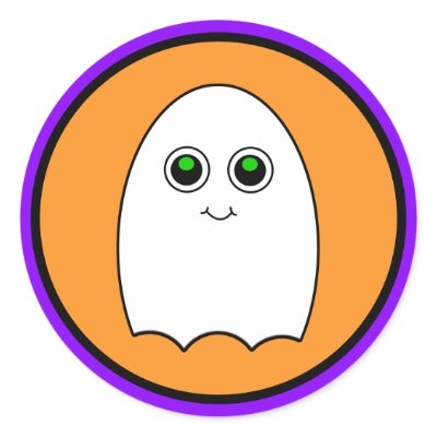 Halloween Cartoon Ghost Stickers by mariannegilliand