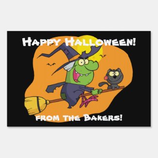 Halloween Cartoon Witch Yard Sign