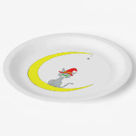 Halloween Cat and Moon 9 Inch Paper Plate
