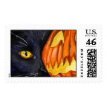 Halloween Cat and Pumpkin - Large Stamp