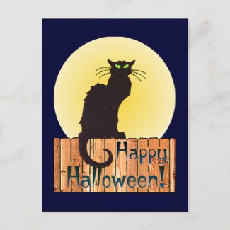 HALLOWEEN CAT by SHARON SHARPE postcard