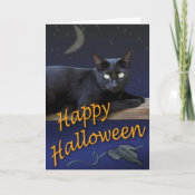 Halloween Cat Card card