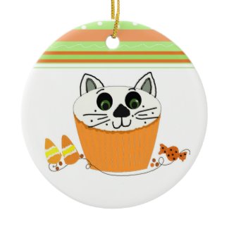 Halloween Cat Cupcake ornament