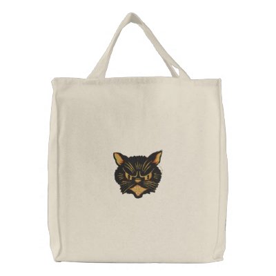 Halloween Cat embroidered bags
