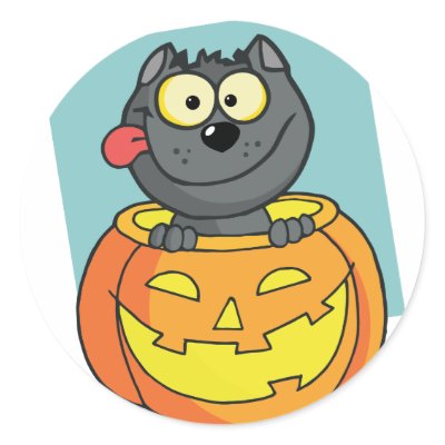 Halloween Cat Inside Pumpkin Sticker